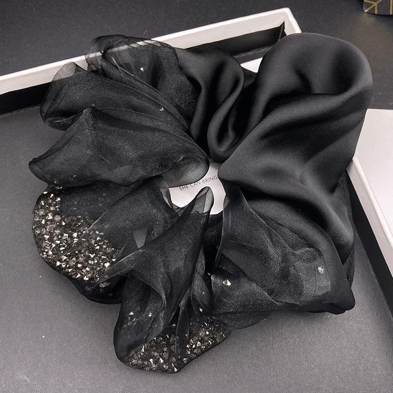 Elegant Satin Patchwork Hair Tie: 2025 Fashionable Bun Accessory