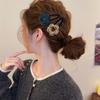 Women's Wool Knitted Flower Hair Clip - Versatile Flocked Edge BB Clip for Sweet, Gentle Bangs