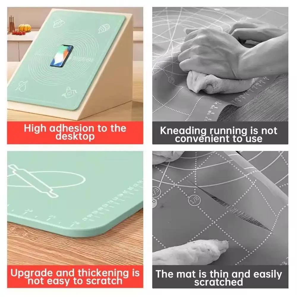New Silicone Rolling Mat Non-Stick Non-slip Baking Mat Thickened Kneading Dough Mat