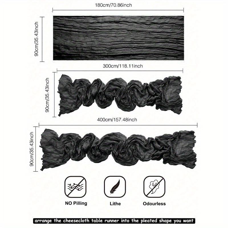 1 szt. Boho Styl Bali Muślin i Gaza Niebieski Bieżnik na Stół na Wesele lub Dekorację o Tematyce Wiejskiej