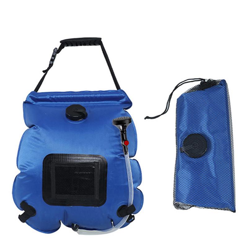 Tragbare Solarduschtasche Große Kapazität Faltbar Camping Wassersack mit Aufbewahrungs-Netzbeutel