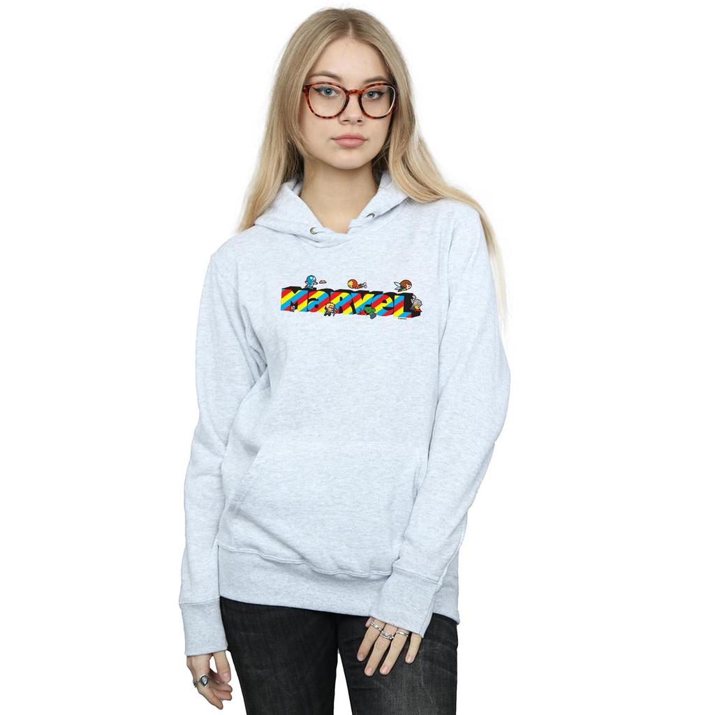 Marvel Womens/Ladies Kawaii Marvel Stripes Hoodie