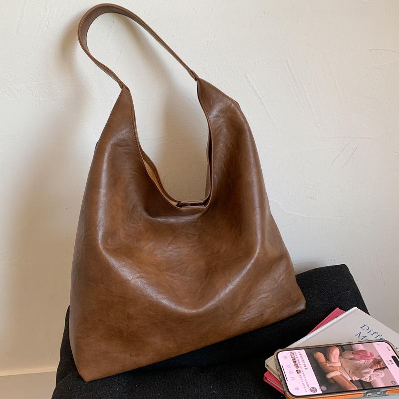 Retro tote bag women's bag 205 autumn and winter new trendy Korean underarm bag versatile large-capacity shopping bag bag