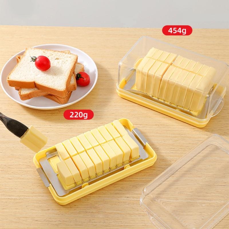 Convenient Butter Cutting and Storage Container Butter Dish with Lid Plastic Butter Container Suitable for Butter