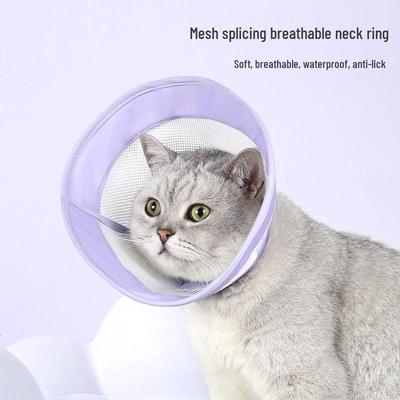 Haustier Elizabethanischer Netzkragen - Atmungsaktive Anti-Leck-/Beiß-Katzenpflege-Halsbekleidung