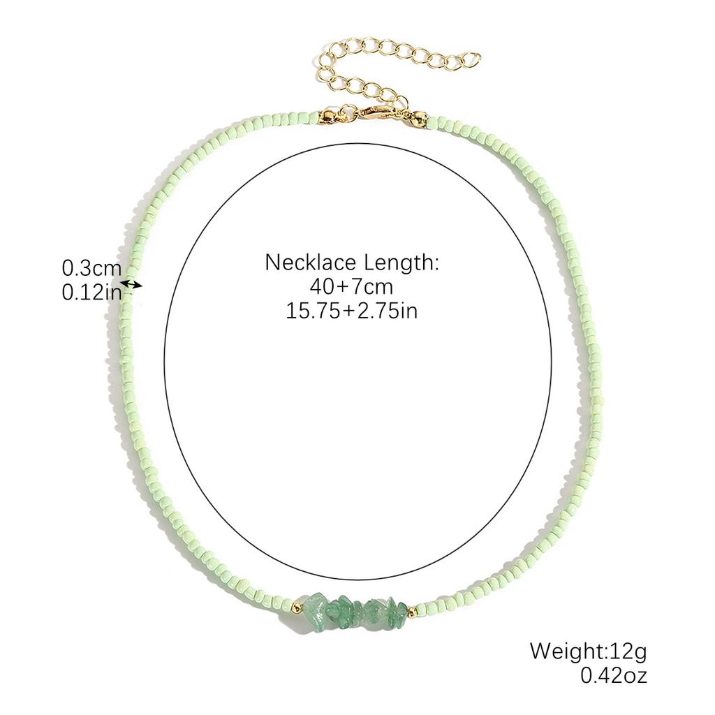 Necklace for Women Jewelry Necklace Fashion Sweet Cool Style Rice Bead Necklace Bohemian Handmade Beaded Necklace Beautiful Elegant Necklace for Her