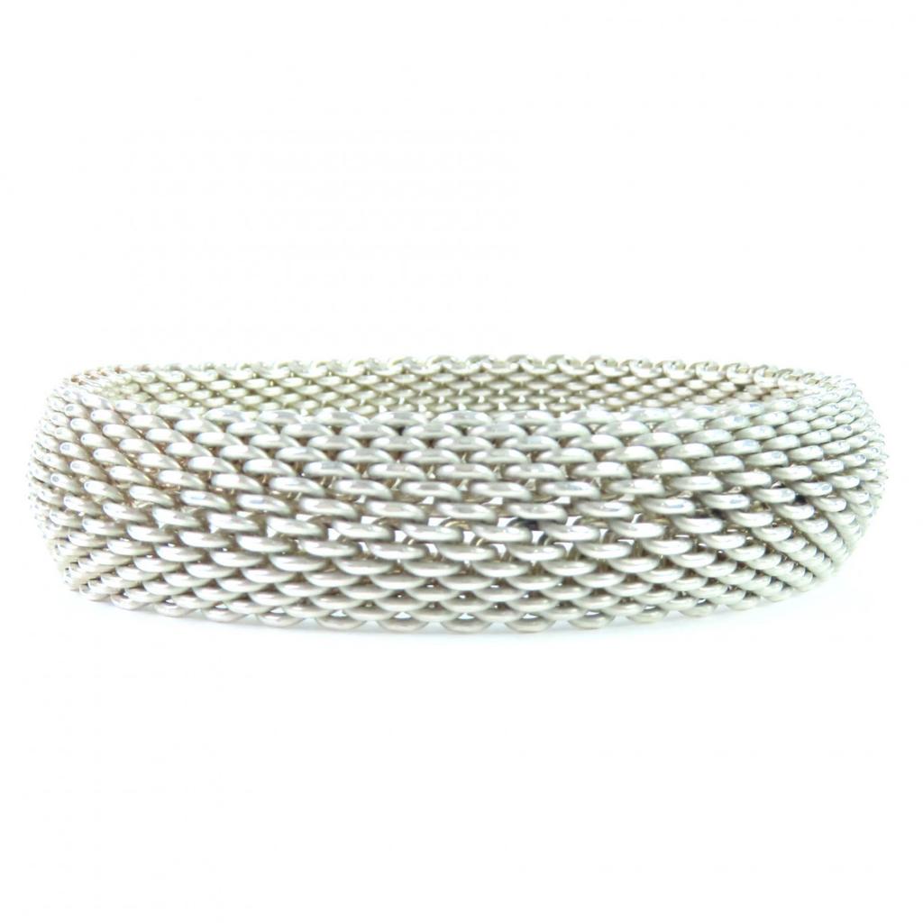 Excellent TIFFANY&Co. bracelet Somerset mesh Bangle Silver 925 Women Used