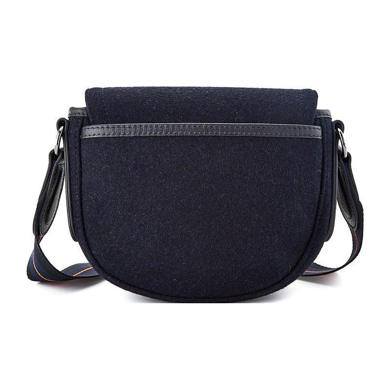 Longchamp Casual Minimalist Adjustable Shoulder Strap Wool Saddle Bag Crossbody Shoulder Bag Women Bags Black L1395HXM006