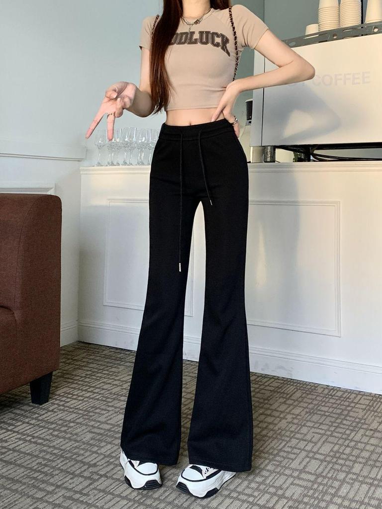 Hua Cotton Blend Micro-Flare High Waist Slimming Sweatpants for Women - 2025 Autumn Collection