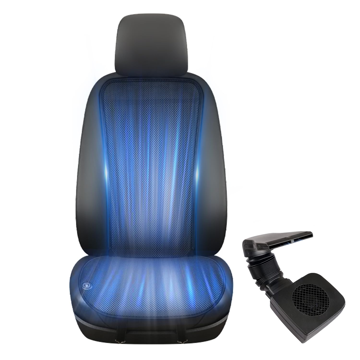 

Крутое сиденье Внешний вентилятор Комфортное охлаждение Автосиденье DC12V Воздушный поток Тепло Низкий Включена японская инструкция [Тип 2025] Чехол, Совместимый, 3 уровня чёрный