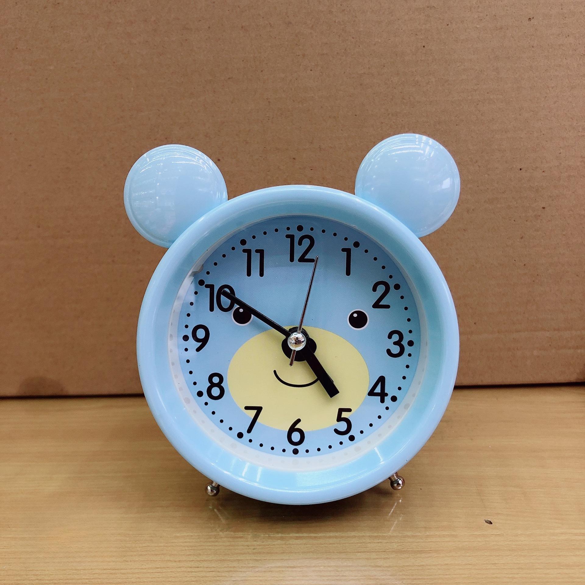 

3-inch cute cartoon alarm clock, round iron corner student gift pendulum clock, watch