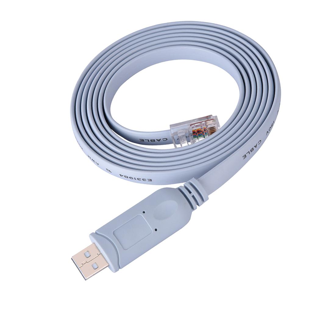 USB2.0 Male To RJ45 Male CAT5 Serial Console Flat Cable for Cisco Routers Switches