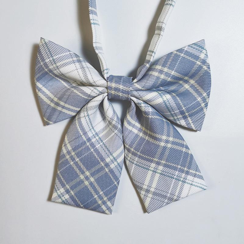 1Pc Clothing Decoration Fashion Bow Tie Gentle Girl Sweet Polyester Grid Stripe Collar Insignia