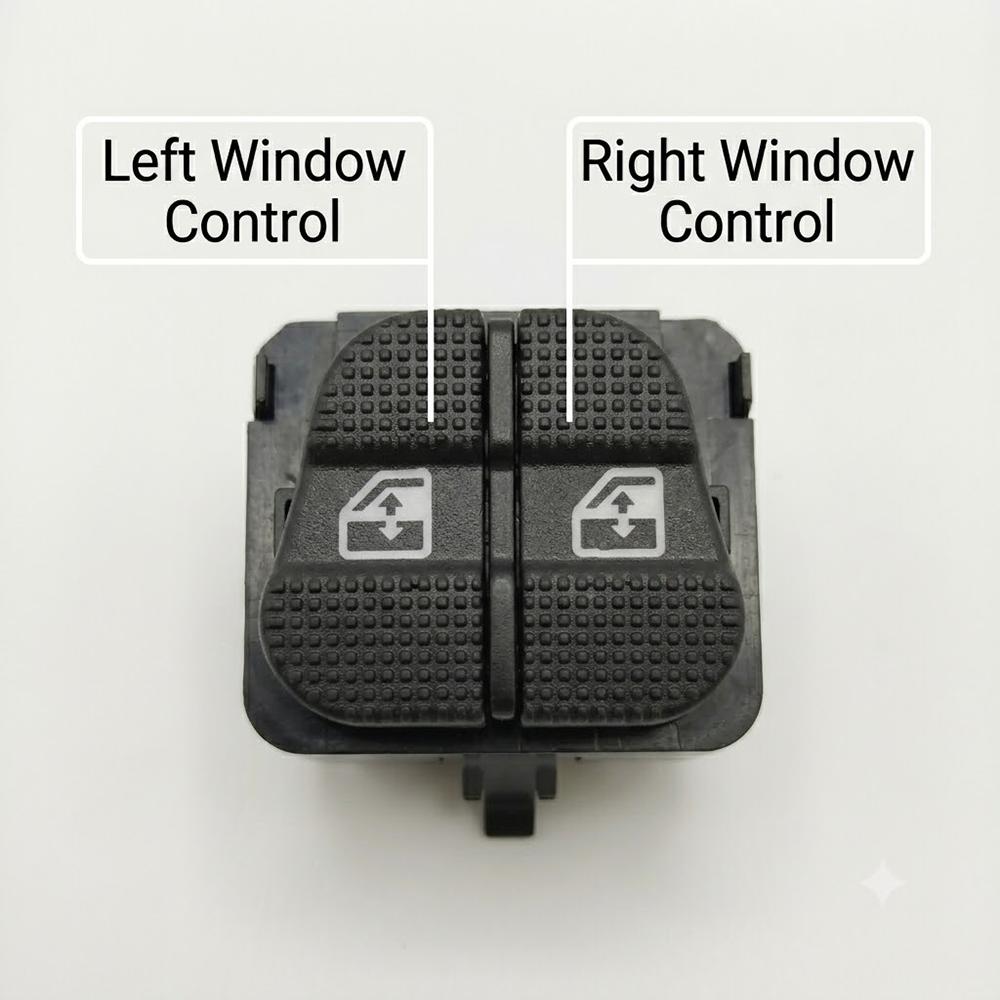 1H0959855 Power Window Master Switch for VW Golf Mk3 Jetta Vento 1992-1999 LHD Driver Side Double Button Black Repair Part