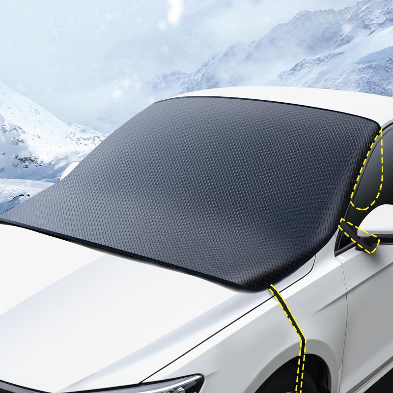 Double Layer Windproof Snow & Frostproof Car Sunshade Cover for Windshield & Half Body