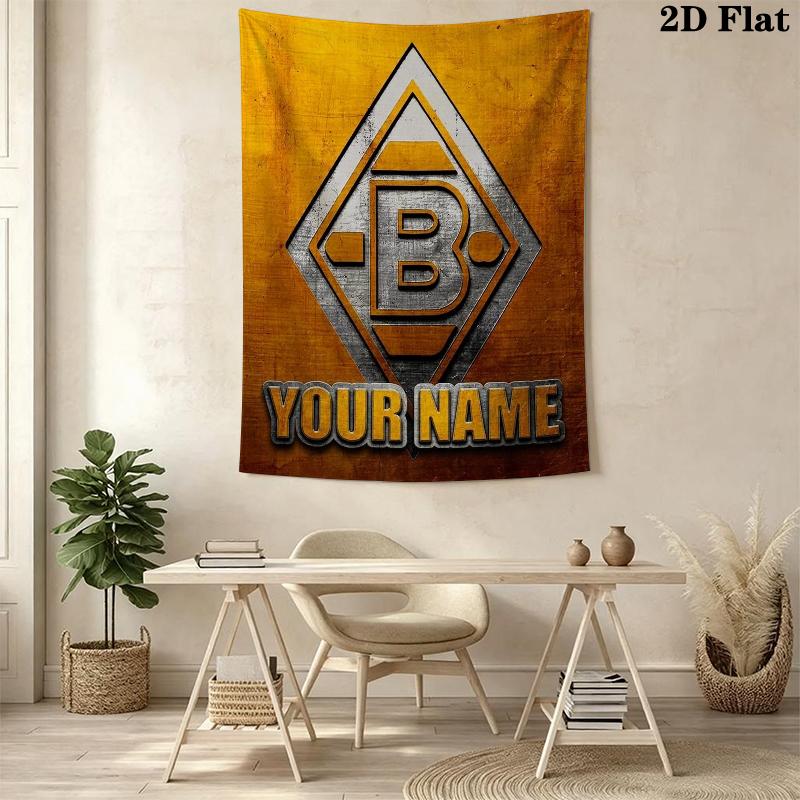 Custom Name Vfl Gladbach Wall Tapestry Aesthetic Wall Hanging Printed Fabric Blanket Decorative Tapestries for Bedroom Living Room Home Decor