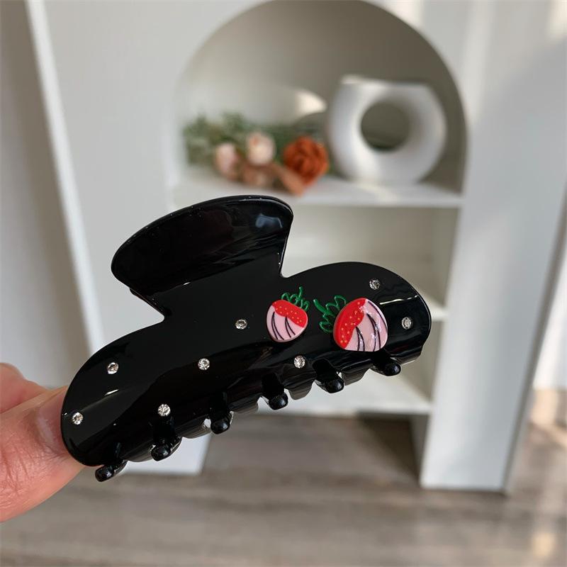 Acetat-Klammer aus der Serie Pink Girl's Heart, Exquisite Rosa Haifischblumen-Künstler-Klammer für Frau Kind