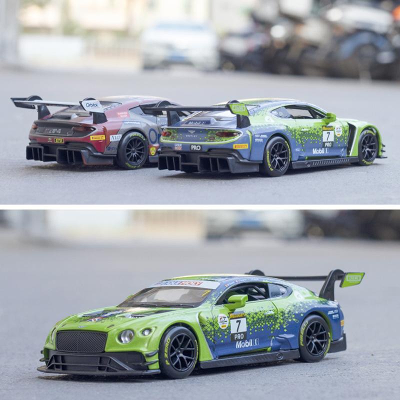 Model auta Bentley Continental GT3 v měřítku 1/32, stahovací autíčko se zvukem a světlem pro děti Batole Kluci Dívčí Dárková kolekce