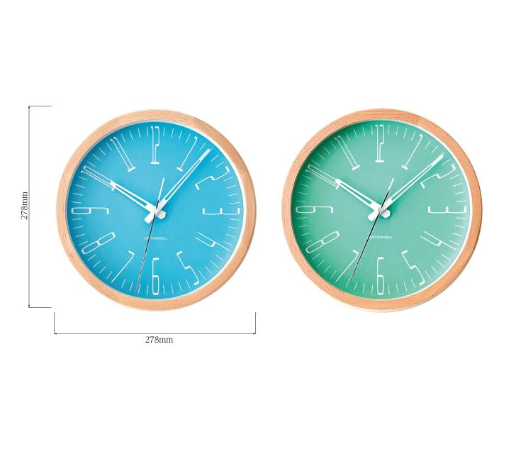 KATOMOKU Muku Clock 21 Light Blue Wall Clock with Continuous Second Hand Radio km-141LBRCS 278mm (SKP Clock)