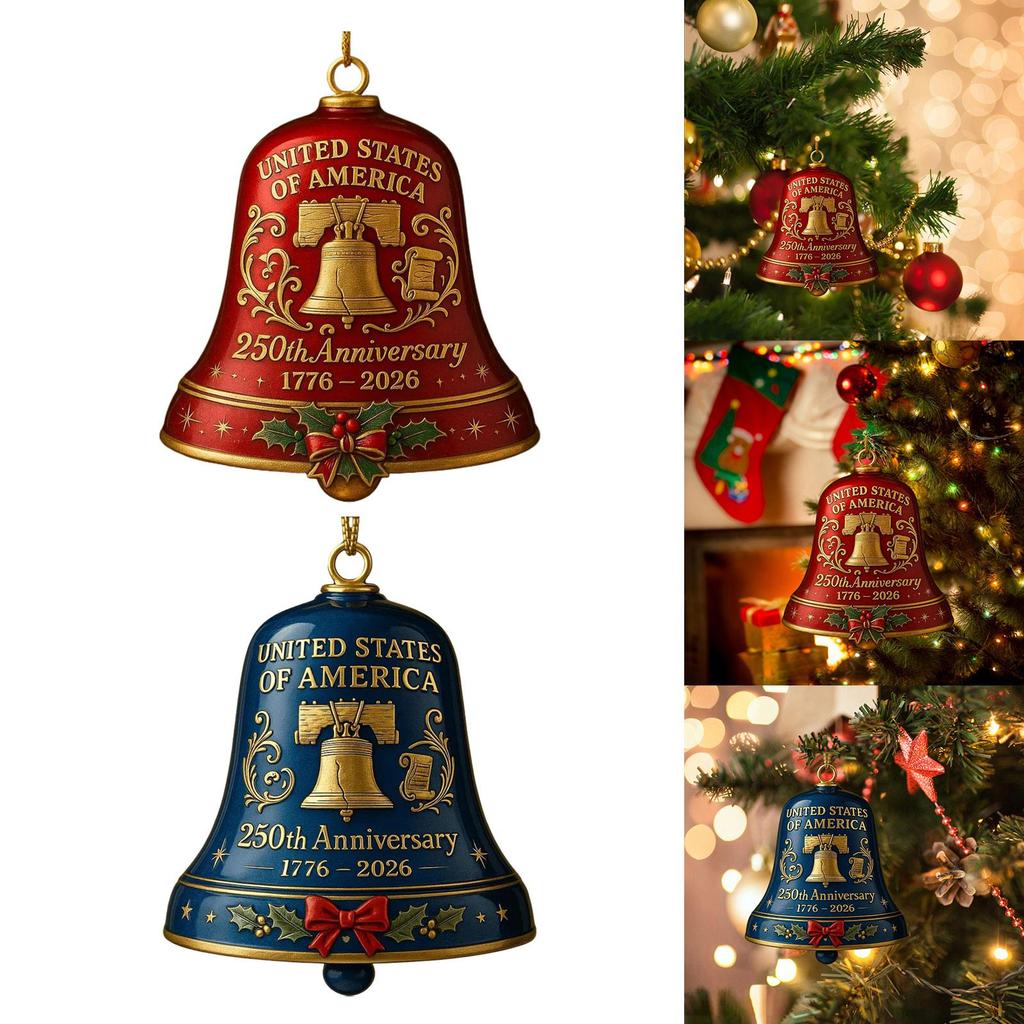 Anniversary Bell Ornament Christmas Tree Decor Vintage Design Handmade Reusable