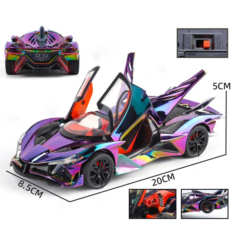 1/24 Apollo Project EVO Galvanisiert Supercar Legierung Muscle Car Modell Ton und Licht Kinderspielzeug Sammlerstücke Geburtstagsgeschenk