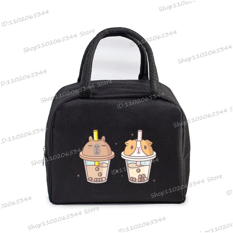 Insulated Lunch Bag Cartoon Pizza Capybara Series Insulation Bento Pack Women Men Cute Capybara Meal Pack Kids Bento Lunch Bags