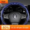 Naklejki Wewnętrzne Pokrowiec na Kierownicę Samochodową Do Renault Scenic Clio Laguna 2 3 4 5 Kangoo Fluence Megane Trafic Talisman Twingo K