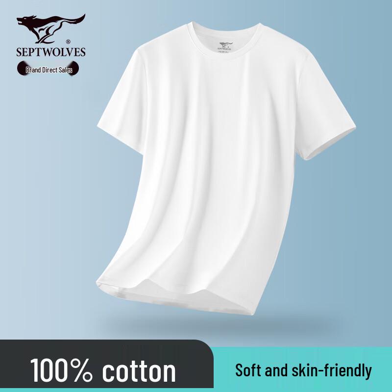 Seven Wolves Herren 100% Baumwolle Kurzarm T-Shirt