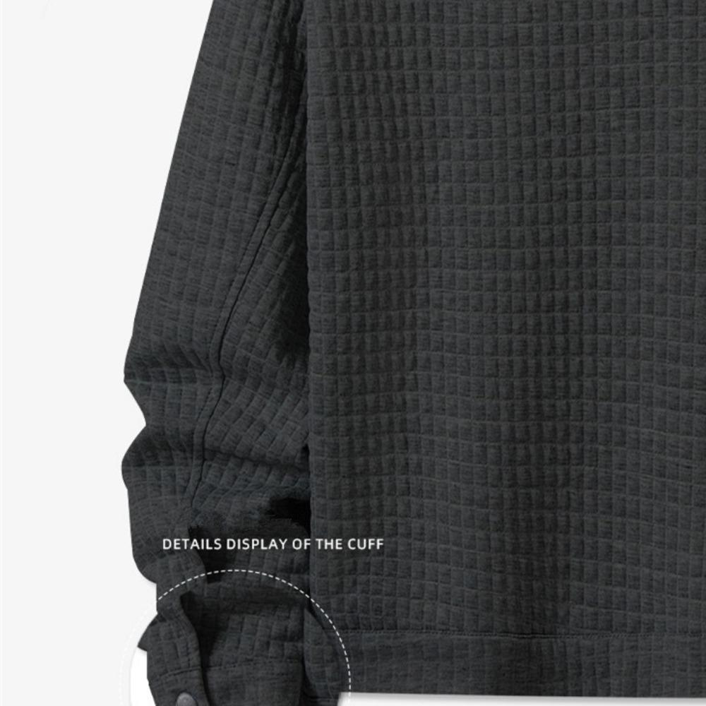 New Men's Casual Jacquard Small Checkered Loose Coat Shirt Suitable for Spring and Autumn with A Fashionable Style.