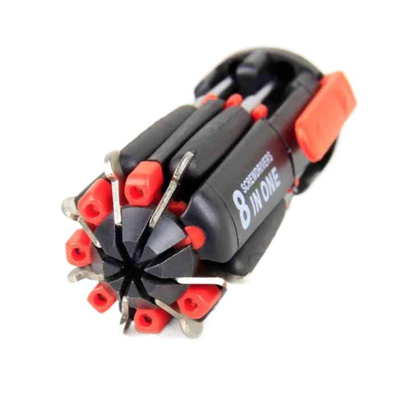 

Многофункциональная отвертка восемь в одном со светодиодной подсветкой, многоцелевой набор для улицы, портативный автомобильный подарочный инструмент Large eight-in-one