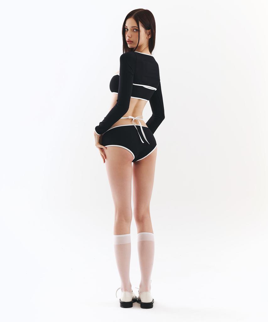 VINAJ Front X-Line Low Bikini Panties (Black)