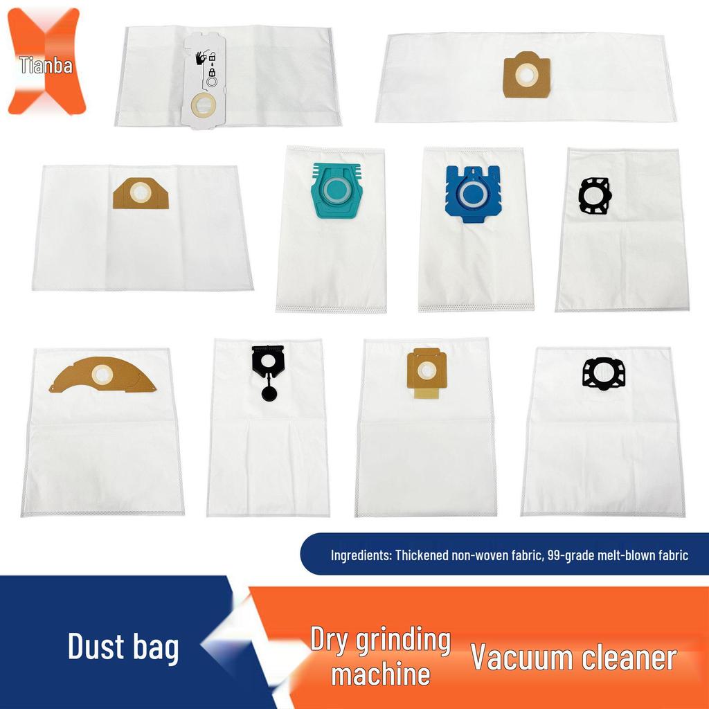 Universal Dust Filter Bags for Karcher & Festool Vacuums - Non-Woven Fabric, Complete Set