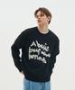 BLOND9 Slogan Round Knit Sweater_Black (Type B)