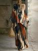 European and American retro bohemian suit exotic print loose top wide-leg pants temperament casual two-piece set