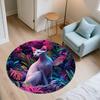 Sphynx Cat In Grass,Round Area Rug,Carpet Rug for Living Room Bedroom Sofa Playroom Decor,Non-slip Floor Mat