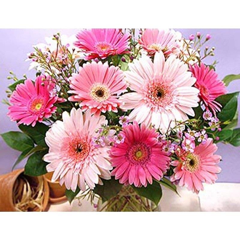 

5D DIY Алмазная картина с Дейзи, цветок, вышивка крестиком, Алмазная вышивка, роза, полная круглая дрель, художественная мозаика, домашний декор, подарок Full Round 40x50CM