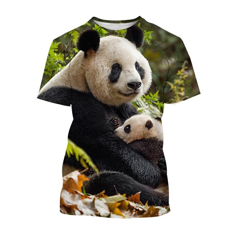 Cute Panda T Shirt Kawaii Animals 3D Print Men Women Short Sleeve T-Shirts Fashion Streetwear Harajuku Kids Tops Tees Clothing