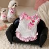 Cake Embroidery Summer Pet Vest Polka Dots Cat Princess Dress  Small Medium Pets