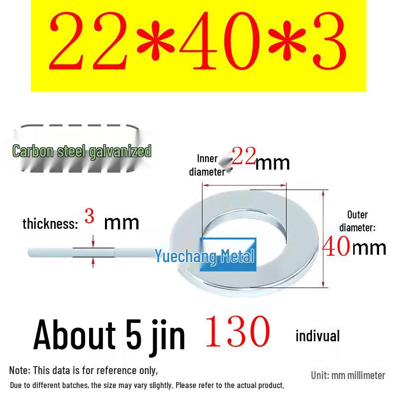 Galvanized Iron Flat and Square Washer Set - Thick, Enlarged, Extra Large, and Special Shapes