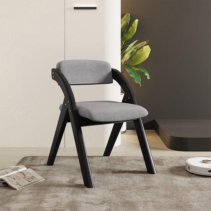 Foldable Wooden Dining Chair With Thickened Backrest Lightweight Multi-Use Home Office Adults