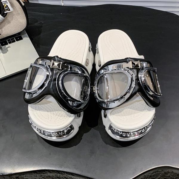 Fashion Cover Toe Beach Shoes Ladies' Slippers Platform Sabot Punk Scandals Slides Beach Shoes Cover Toe House Slippers Platform Slides