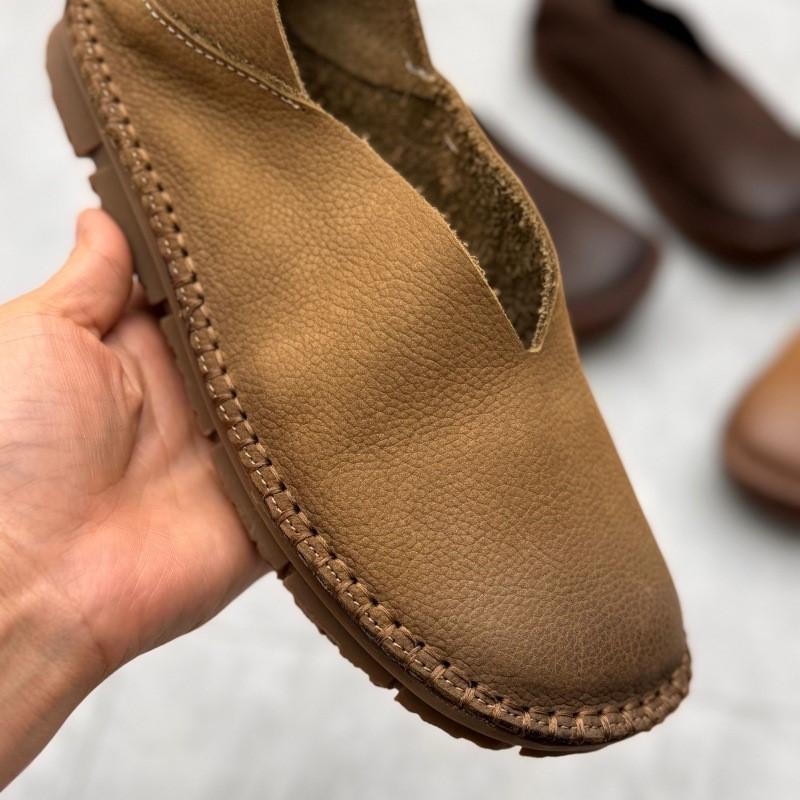 GKTINOO 2025 New Retro Loafers Genuine Leather Flat Shoes Casual Versatile Handmade Soft Cowhide Women's Slip-on Shoes