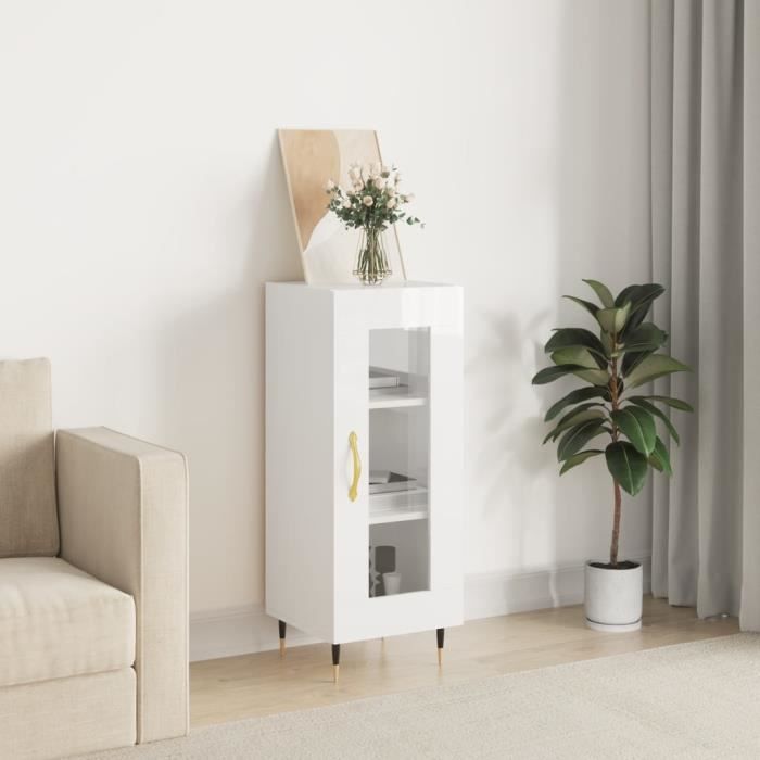 VidaXL Buffet Blanc brillant 34,5x34x90 cm Bois d'ingénierie 828774