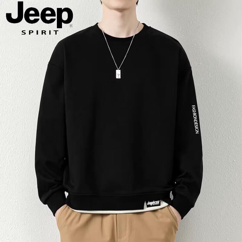 JEEP SPIRIT Men's Loose Fit Round Neck Sweatshirt