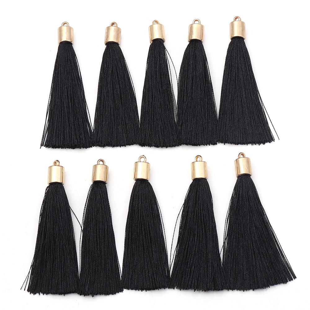 20pcs/lot Colorful Silk Tassels Metal Caps Tassel Charms Pendant For DIY Jewelry Making Handmade Earrings Pendant Accessories