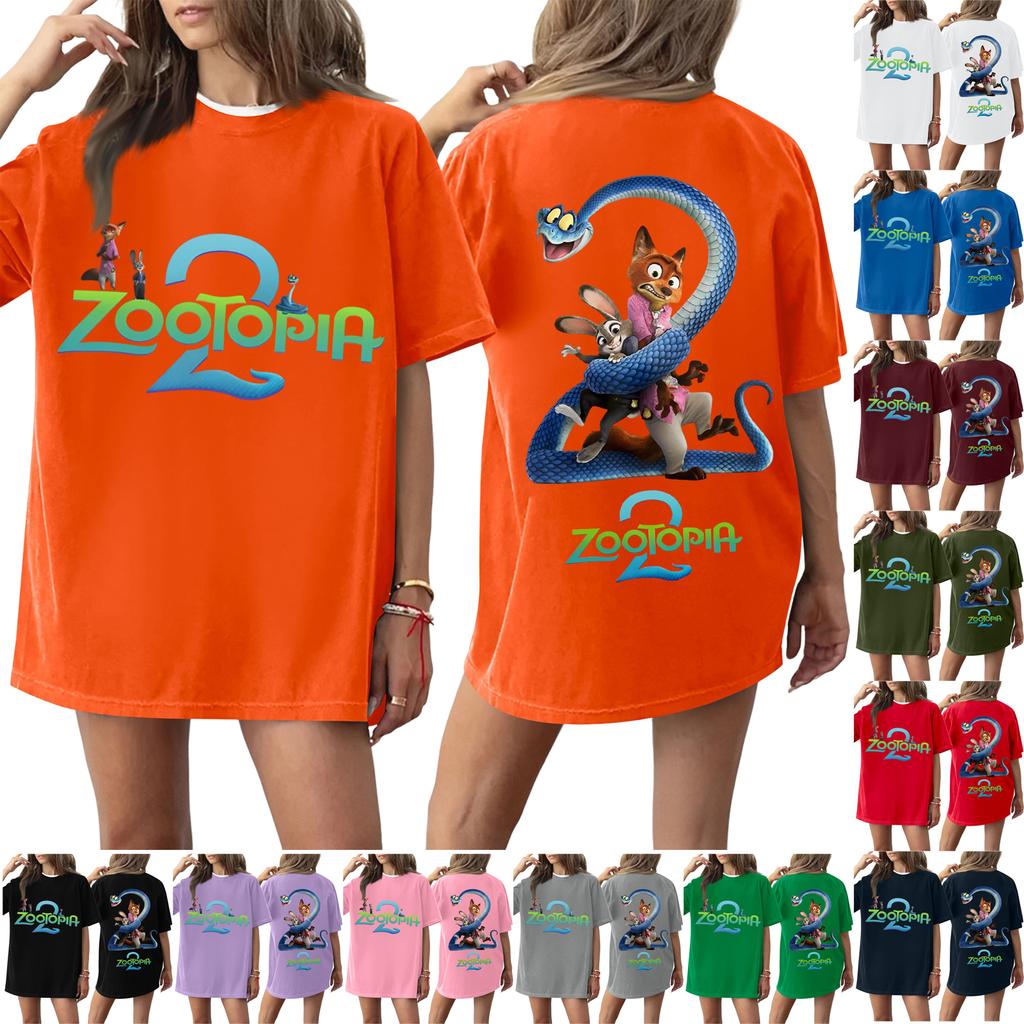 Women's Casual Fashion Round Neck Printed Short Sleeve T-Shirt Top