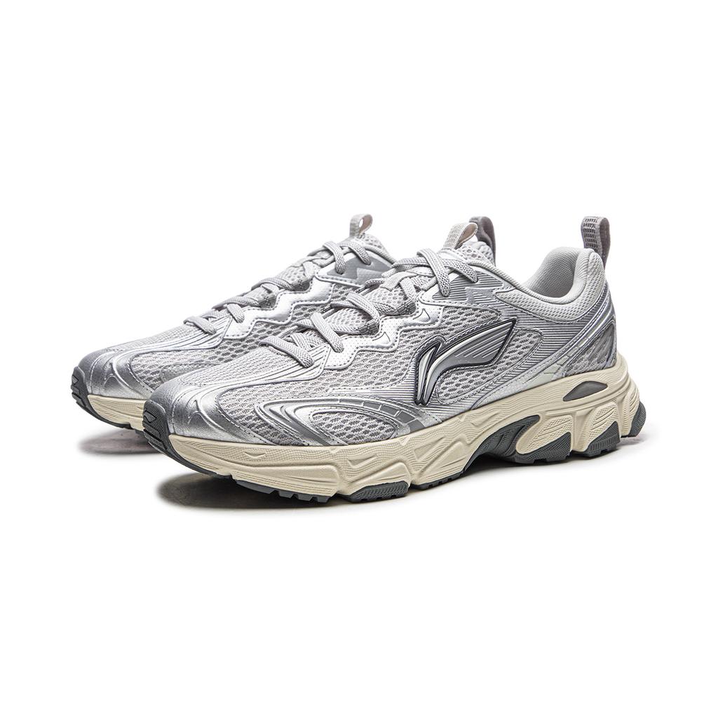 Li Ning Carefree V3 Cushioning Abrasion Resistant Breathable Low Top Running Shoes Men's Gray Silver ARXW023-6