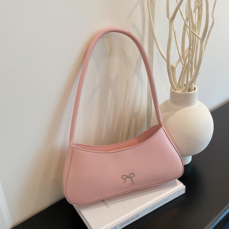 

Women s bow handbag 2025 summer new personalized armpit bag Korean version foreign style new moon shoulder bag women розовый