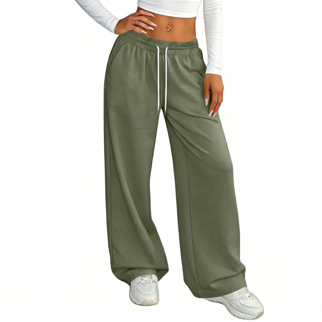 Women's Casual And Fashionable  Elastic Waist Loose Wide Leg Pants
