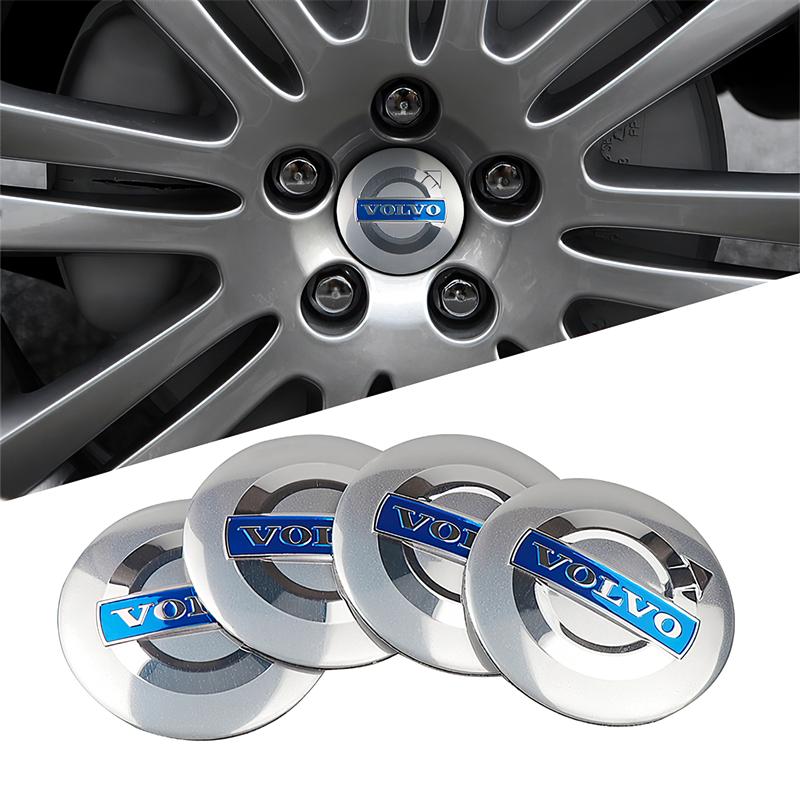 4pcs Aluminum Alloy Car Tire Center Hub Cover Sticks For Volvo Xc60 Xc90 V40 V60 S60 V50 V90 S80 C40 XC40 V70 XC70 C30 C70 EX90